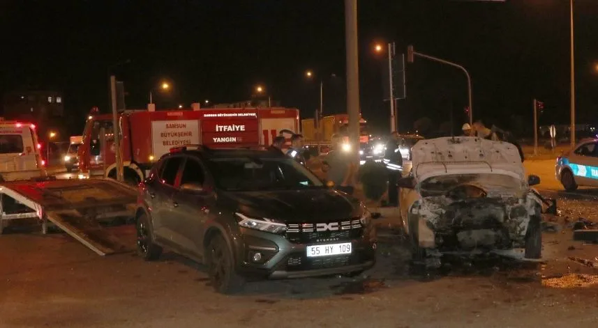 Samsun'da zincirleme trafik kazasında 4 kişi yaralandı