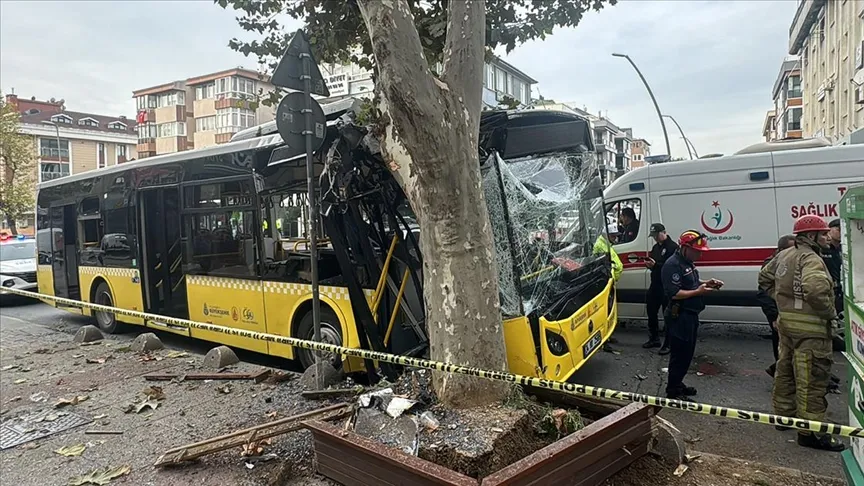 Ağaca çarpan İETT otobüsündeki 7 kişi yaralandı