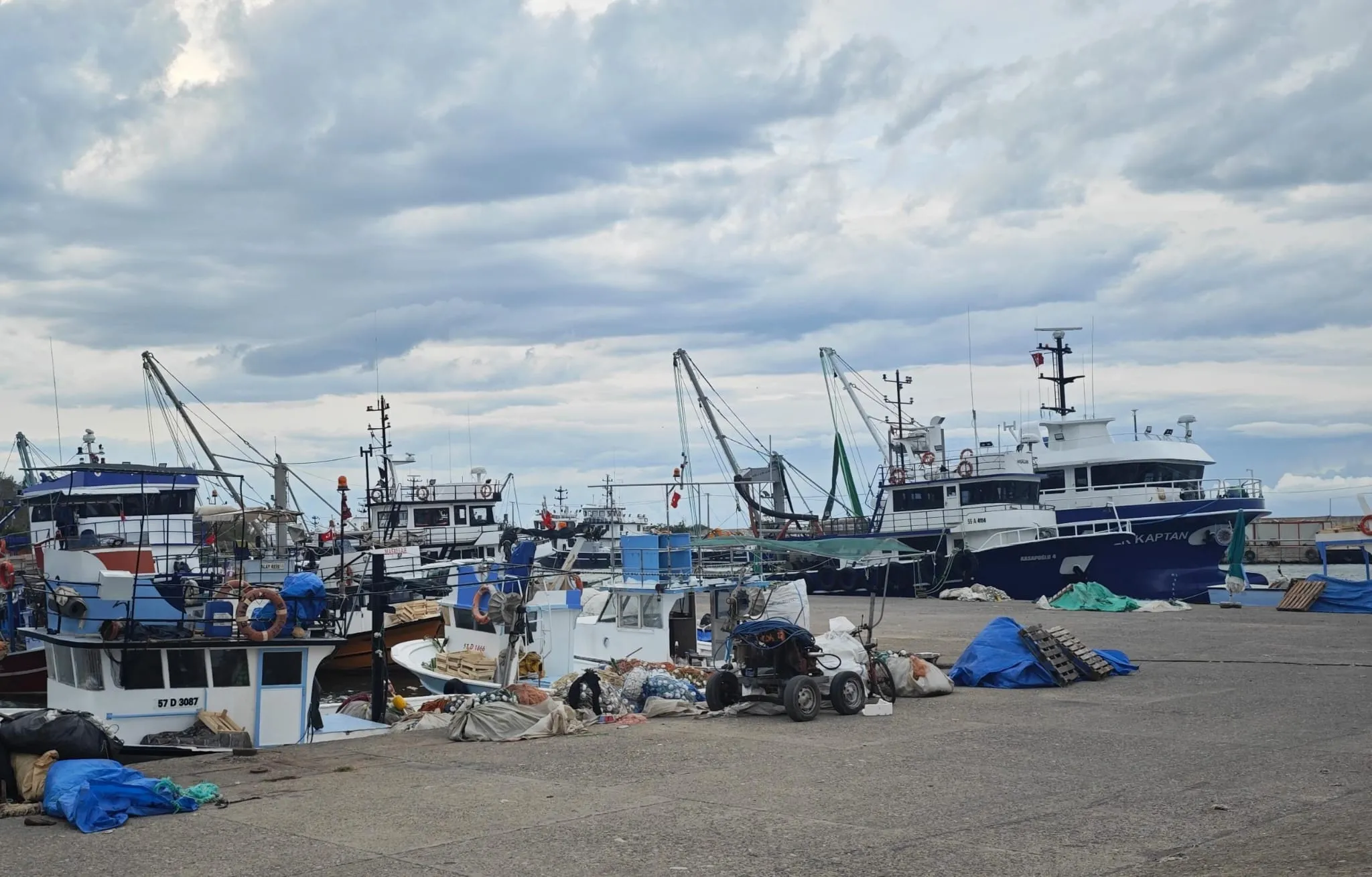 Samsun'da olumsuz hava koşulları nedeniyle balık tezgahları boş kaldı