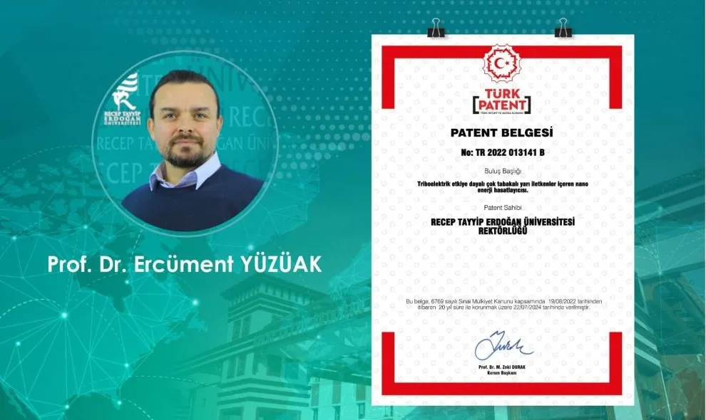 RTEÜ'lü akademisyenin patent başarısı