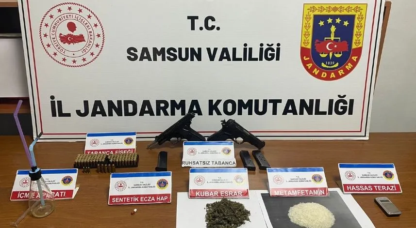 Samsun'da silah ve uyuşturucu operasyonunda 1 zanlı yakalandı