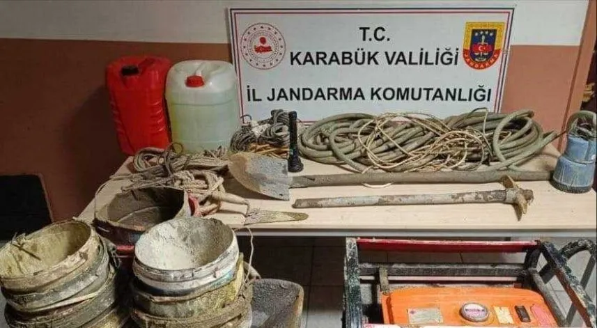 Karabük'te kaçak kazı yapan 2 şüpheli yakalandı