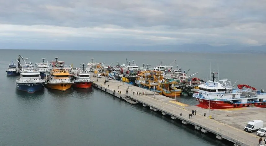 Sert esen rüzgar nedeniyle balıkçı tekneleri Sinop Limanı'na sığındı