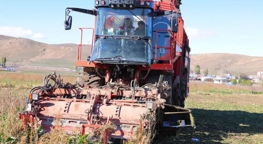 Bayburt'ta şeker pancarı hasadı devam ediyor