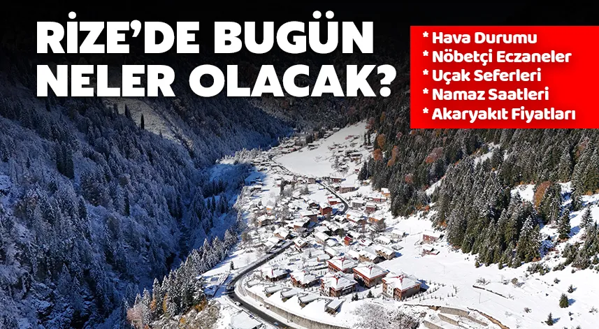 Rize'de bugün: 07 Kasım 2024 Perşembe