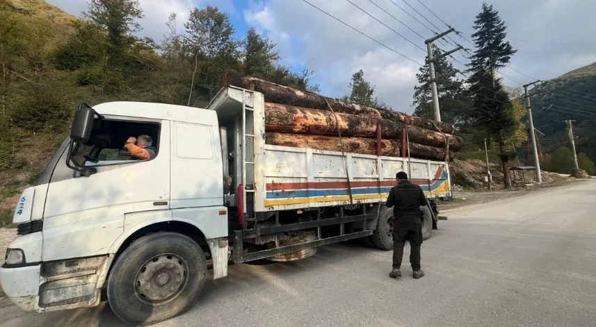 Bolu’da kaçak odun dolu kamyonlar yakalandı