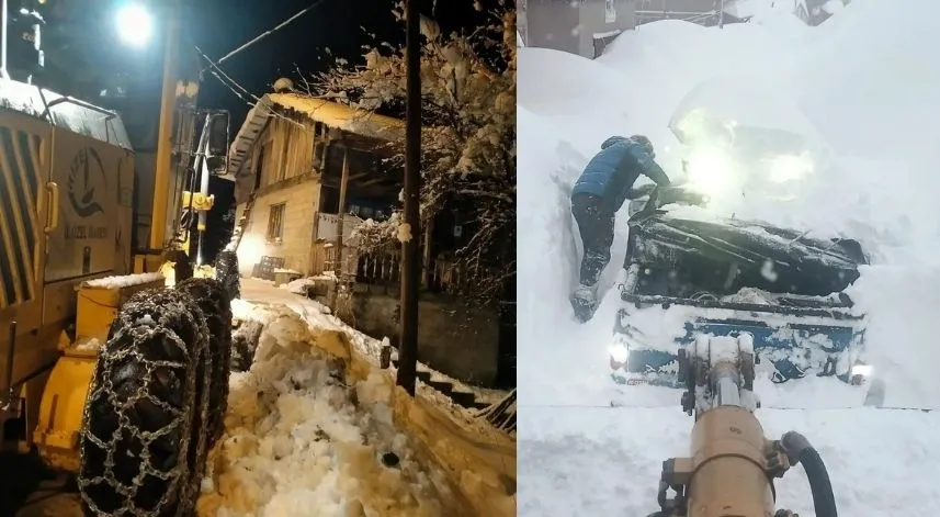 Rize’de kar nedeniyle mahsur kalan 7 kişi kurtarıldı