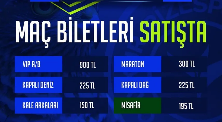 Çaykur Rizespor-Silivrispor Maçı İçin Biletler Satışta!