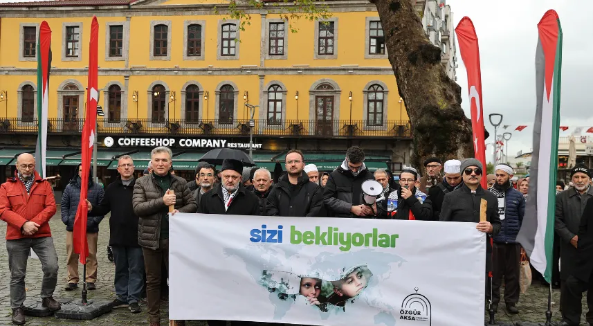 Trabzon'da Filistin'e destek açıklaması yapıldı