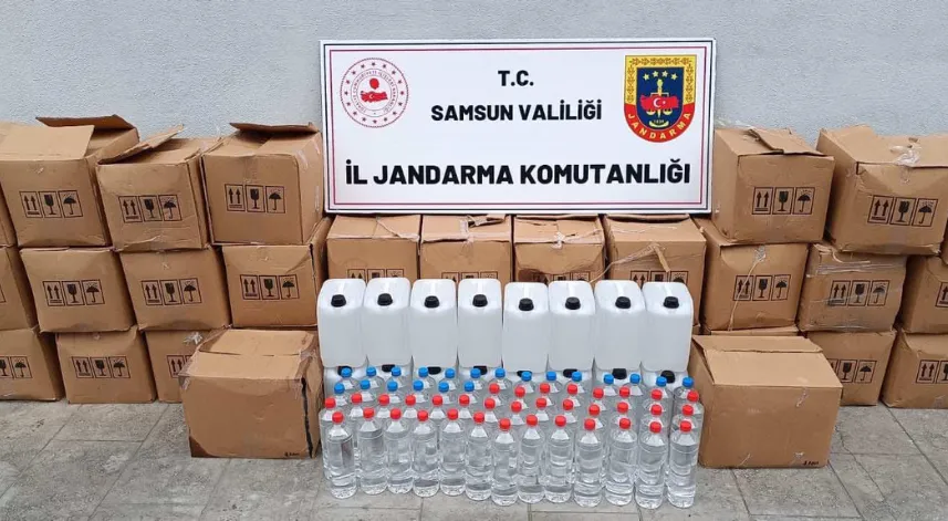 Samsun'da bir depoda 755 litre etil alkol ele geçirildi