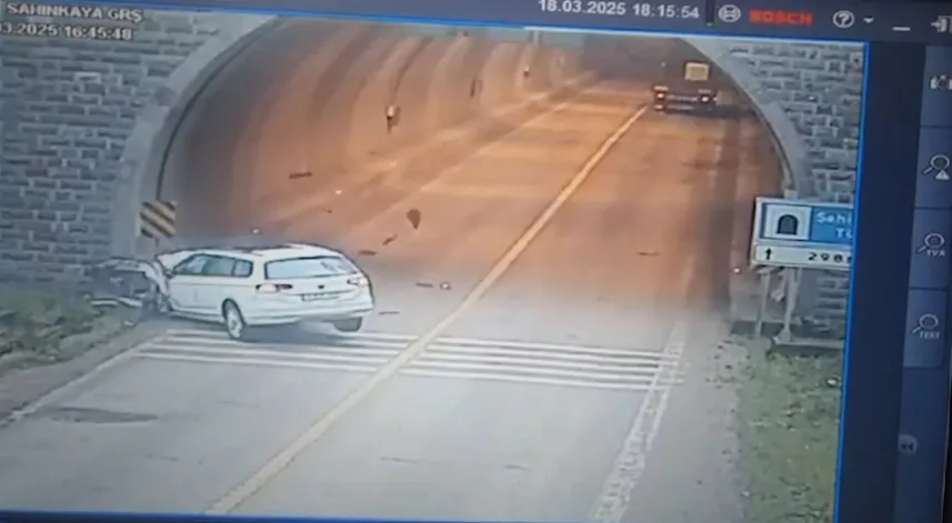 Otomobil tünel girişinde duvara çarptı: 1 ölü, 2 yaralı