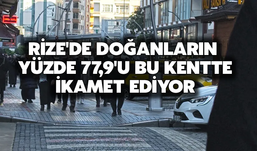 Rize'de doğanların yüzde 77,9'u bu kentte ikamet ediyor