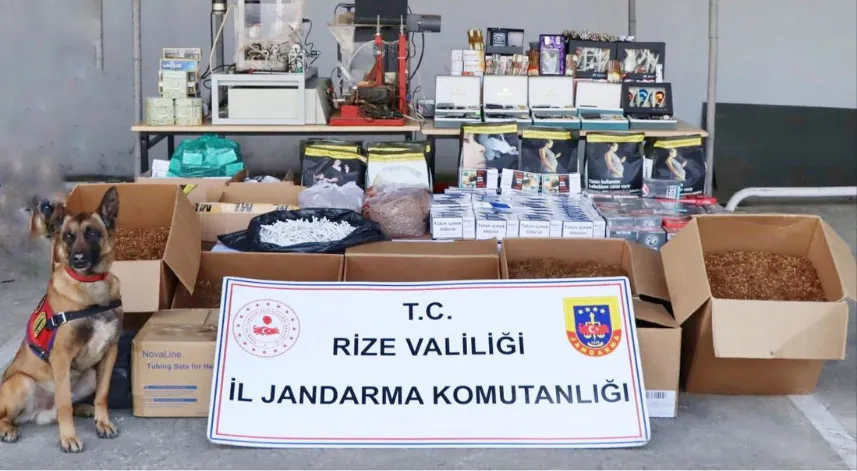 Rize'de jandarma ekiplerinden tütün kaçakçılığı operasyonu
