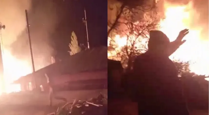 Çorum'da yangın; 2 ev ve 2 samanlık kullanılamaz hale geldi