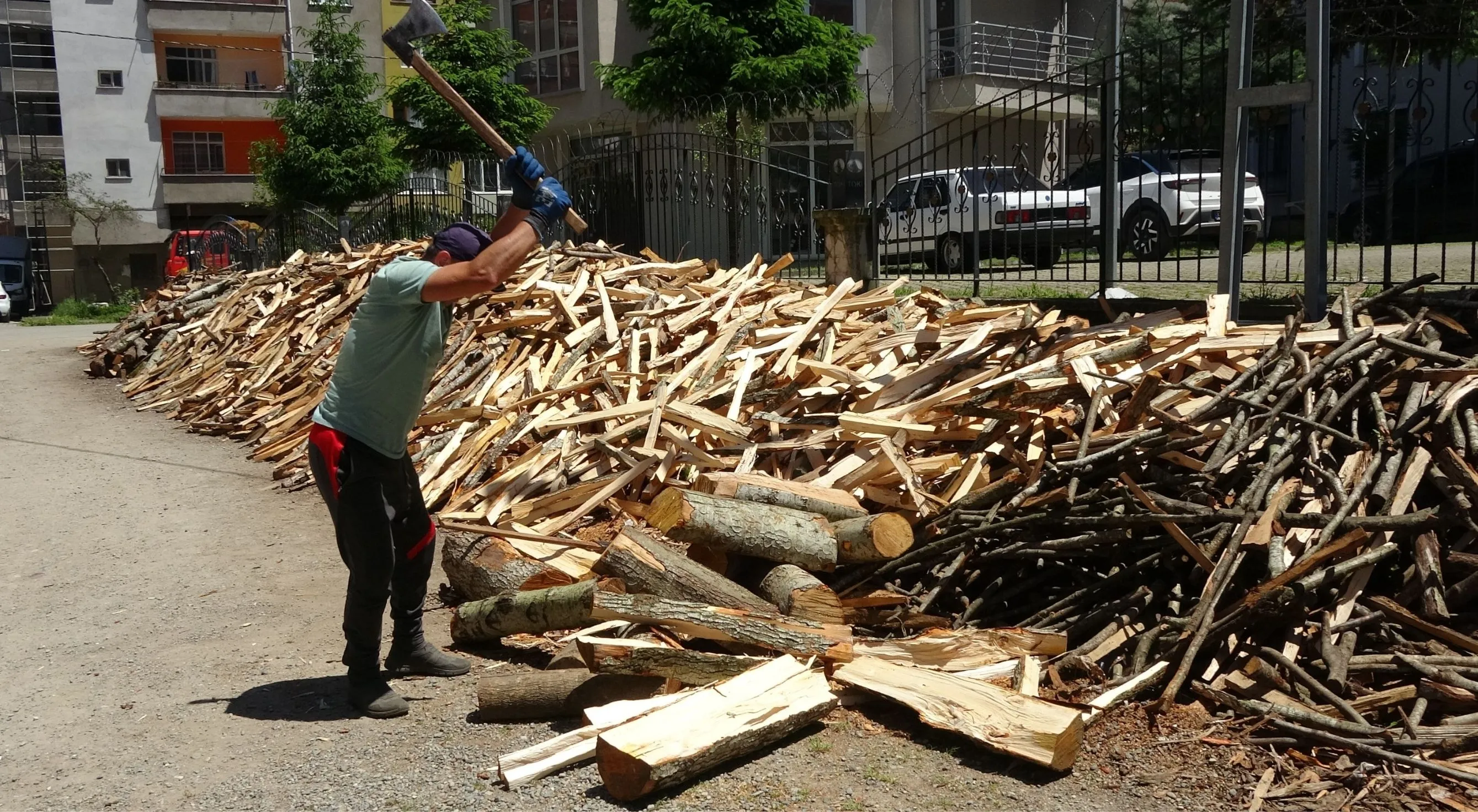 ÇAYKUR işçişi kışın odun kırıyor, aylık kazancı 80 bin TL’yi buluyor!