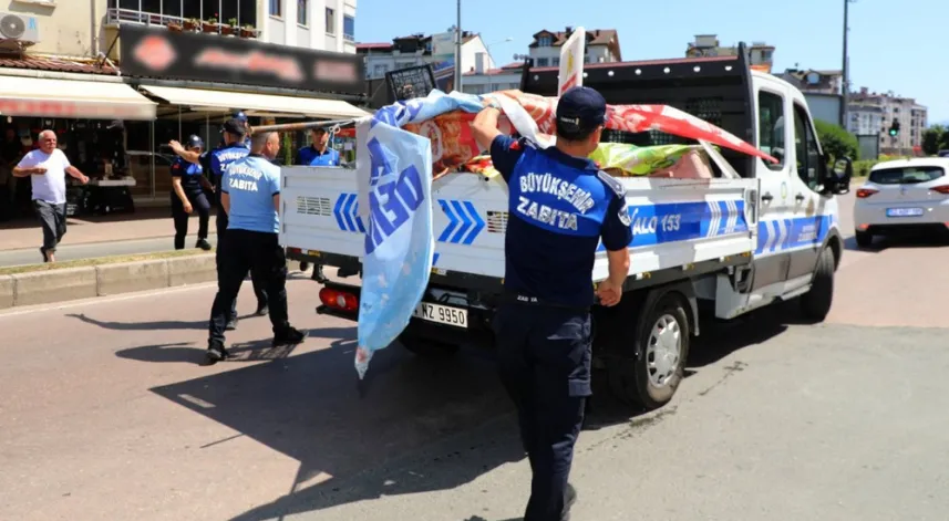 Ordu'da kaldırım işgaline yönelik denetim yapıldı