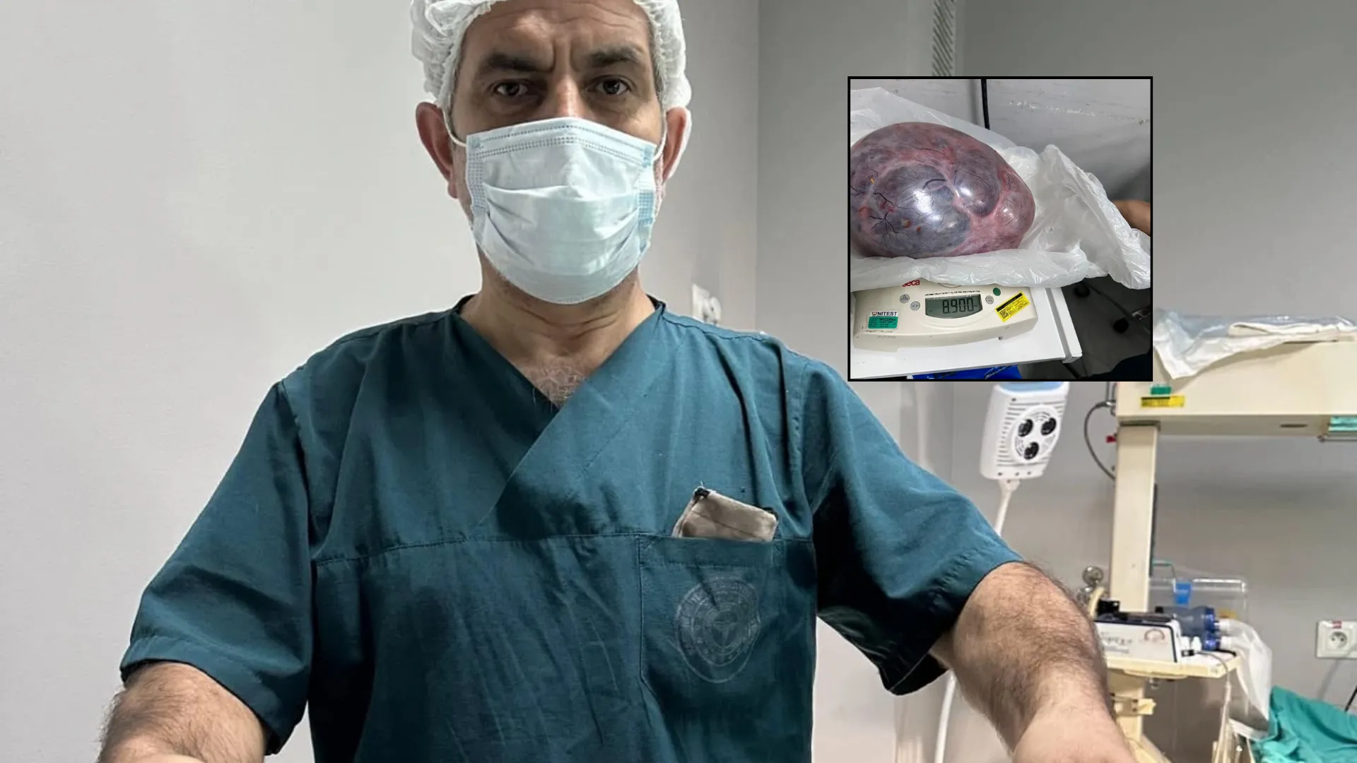 Yumurtalıklarındaki 9 kiloluk kitle operasyonla çıkarıldı