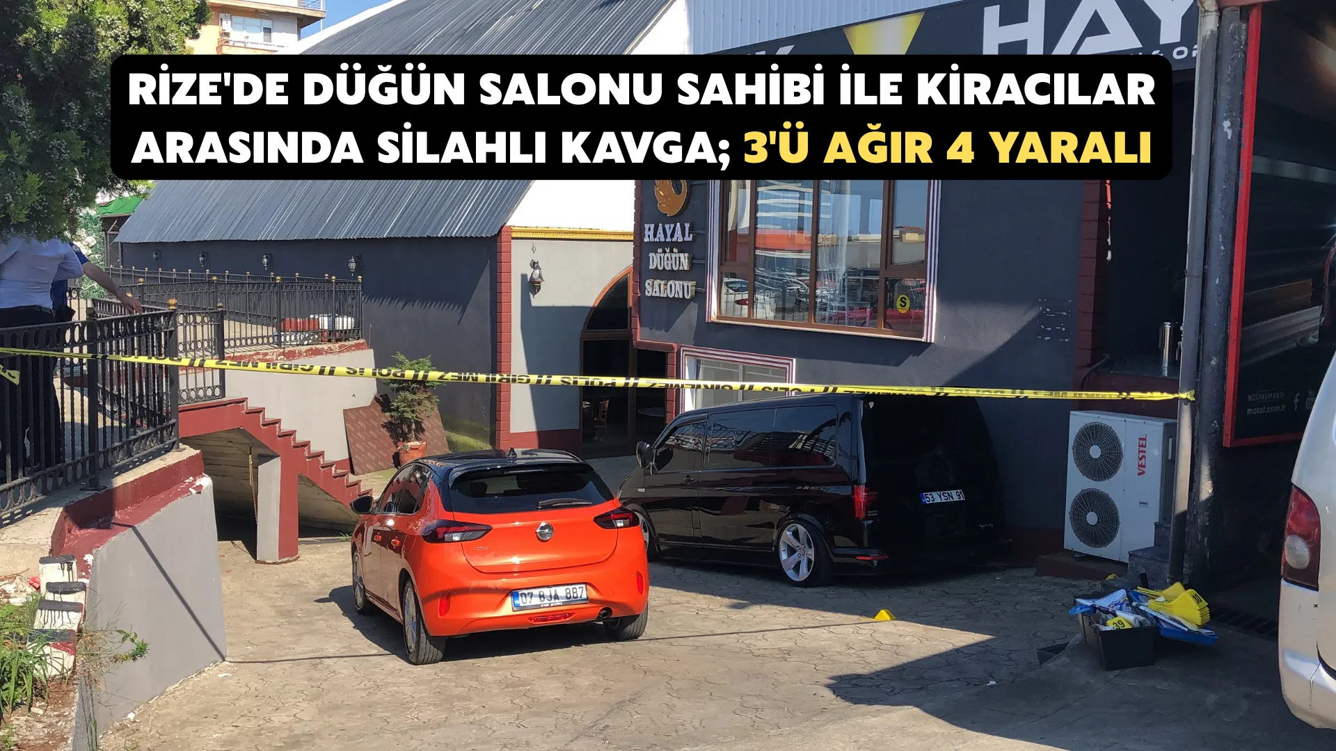 Rize'de düğün salonu sahibi ile kiracılar arasında silahlı kavga; 3'ü ağır 4 yaralı