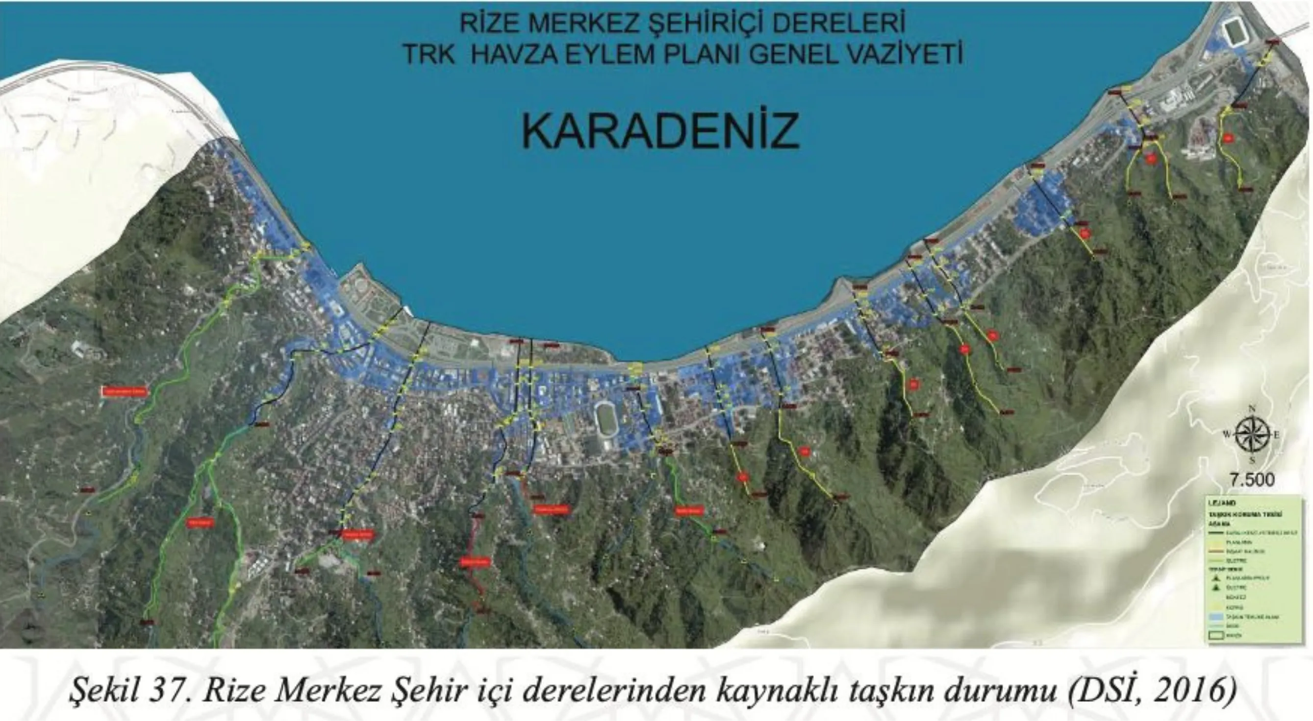 Rize’de dere yatakları taşkın tehdidi altında