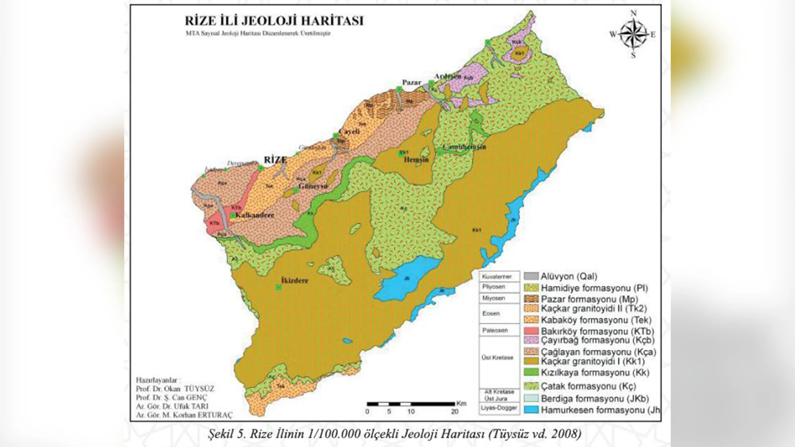Rize’nin jeolojik haritası ayrıntılarıyla yayımlandı