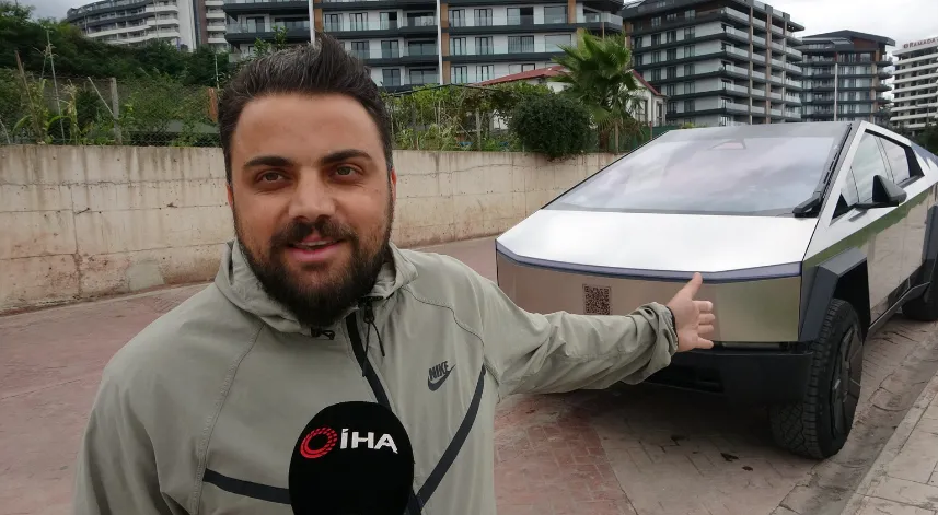 Cybertruck ile çay taşıdı, Karadeniz'de dağ tepe demeden gezdi