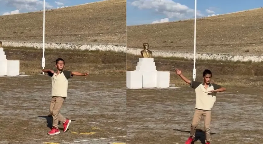 Kars'ta bir öğrencinin Kafkas dansı sosyal medyada tıklanma rekorları kırdı