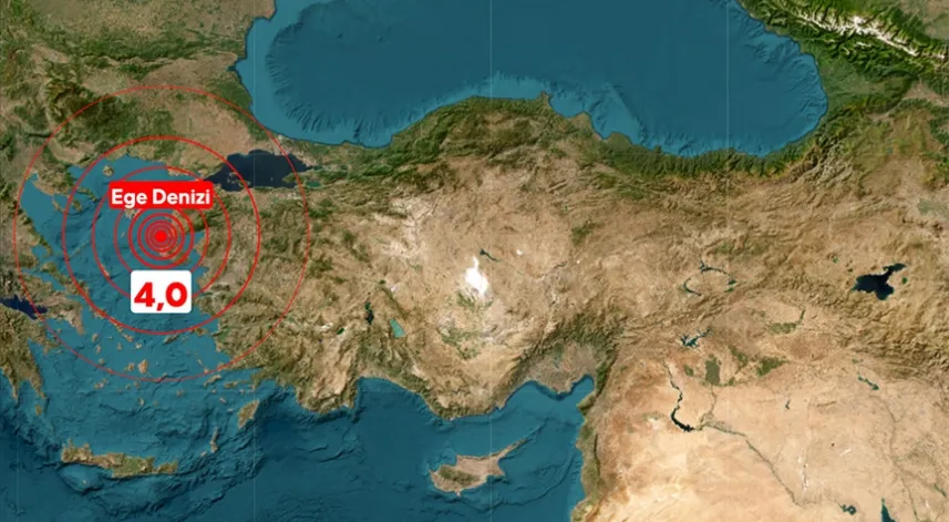 Ege Denizi'nde 4 büyüklüğünde deprem