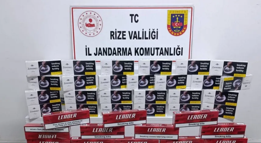 Rize'de 950 paket kaçak sigara ele geçirildi