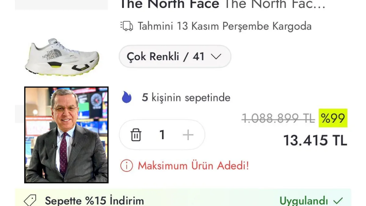 Ayakkabının fiyatını 1 milyon 88 bin lira gösterip 13 bin liraya düşürdüler