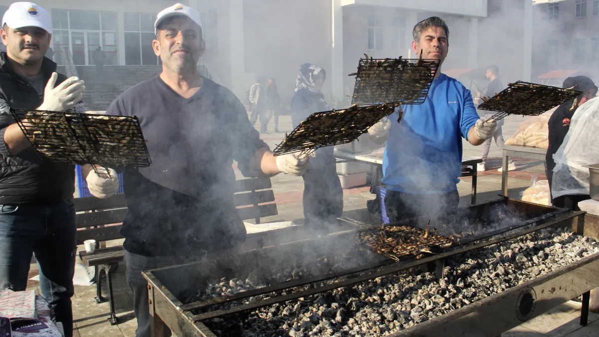 Sinop'ta şenlikte katılımcılara 1 ton hamsi ikram edildi