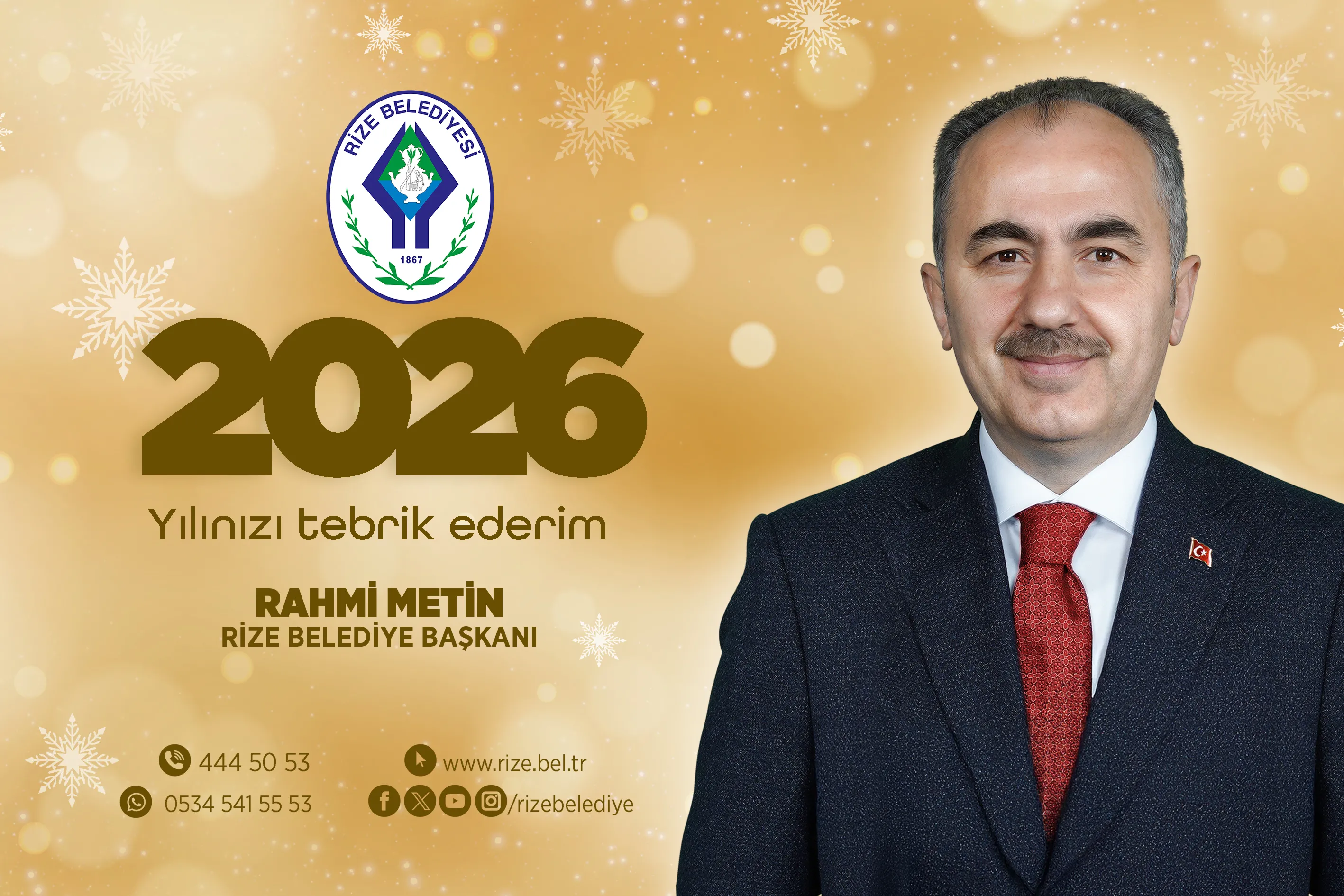 Rize Belediye Başkanı Rahmi Metin'in Yılbaşı Tebriği