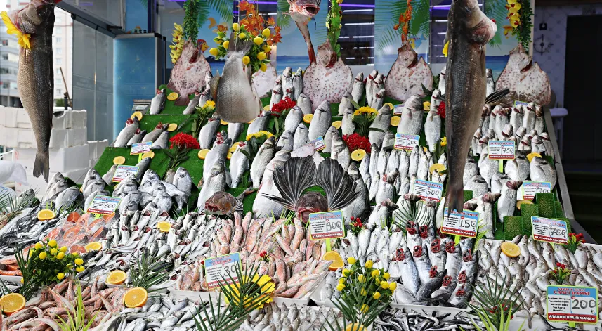 Samsun'daki tezgahlarda onlarca çeşit balık müşterilere sunuluyor