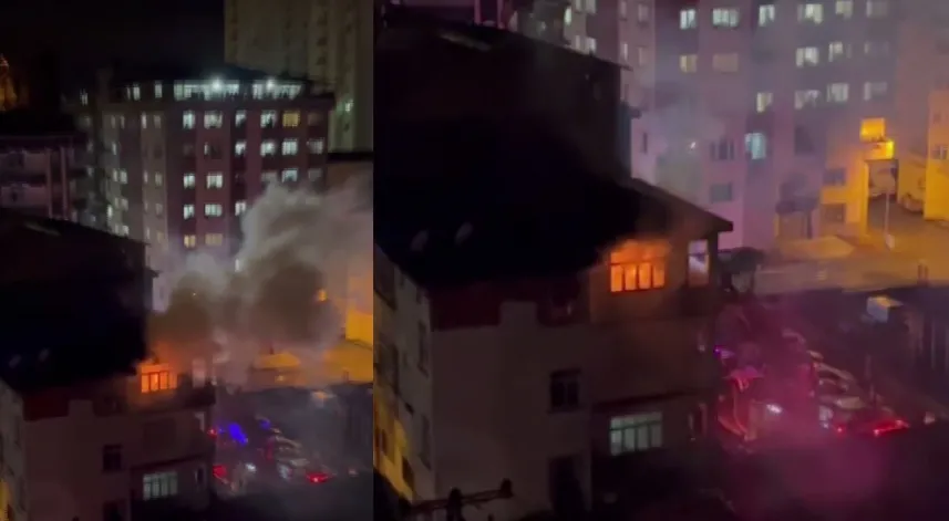 Artvin'de 6 katlı binada yangın