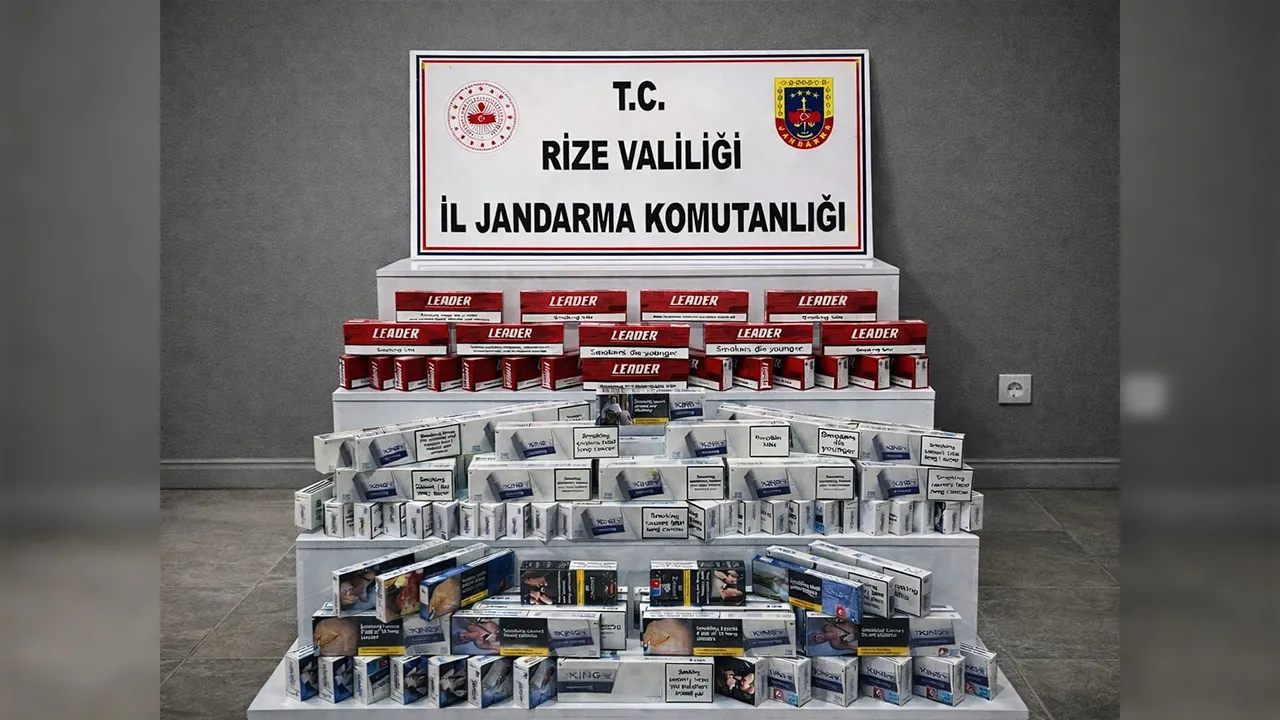 Rize'de 1230 paket kaçak sigara ele geçirildi