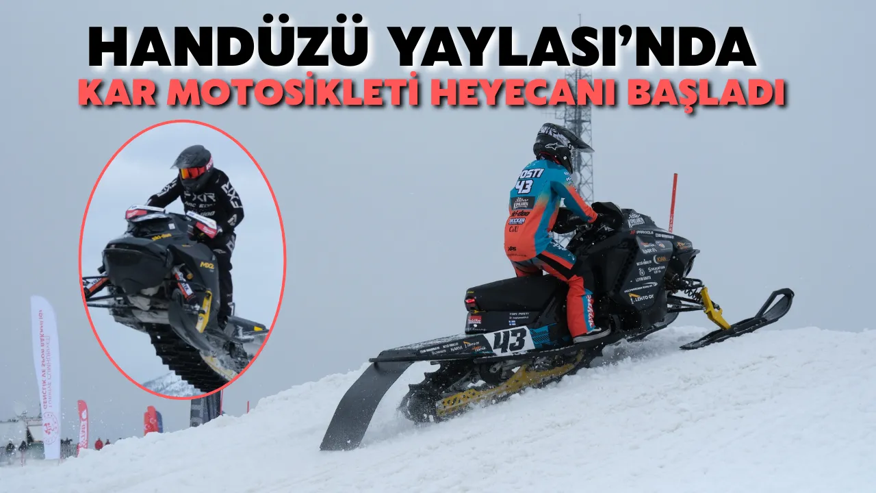 Handüzü Yaylası’nda Kar Motosikleti Heyecanı Başladı