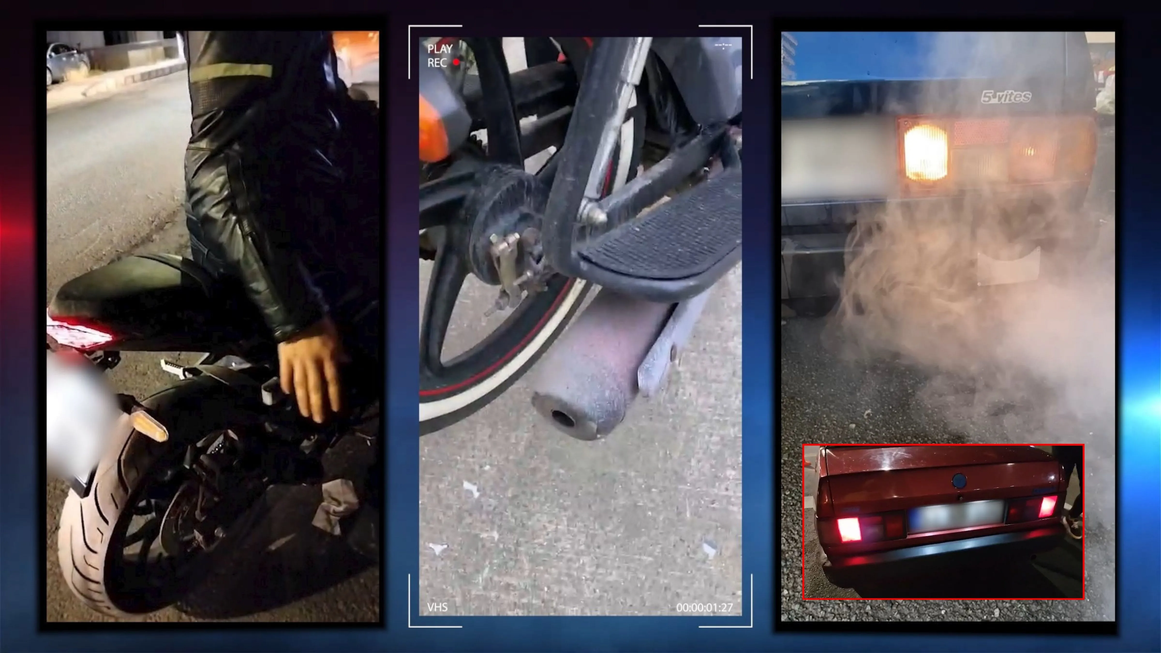 Rize'de modifiyeli ve abart egzoz kullanan araçlara ceza