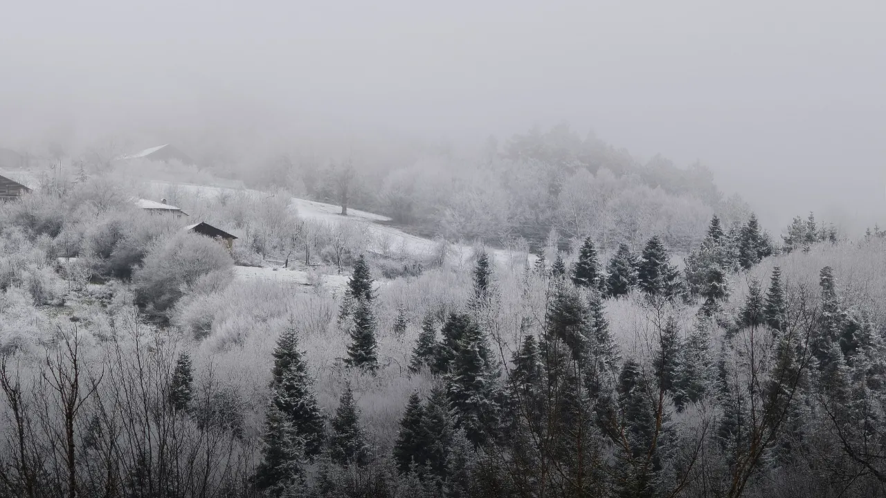 Karabük'ün yüksek kesimlerinde kar ve sis etkili oluyor
