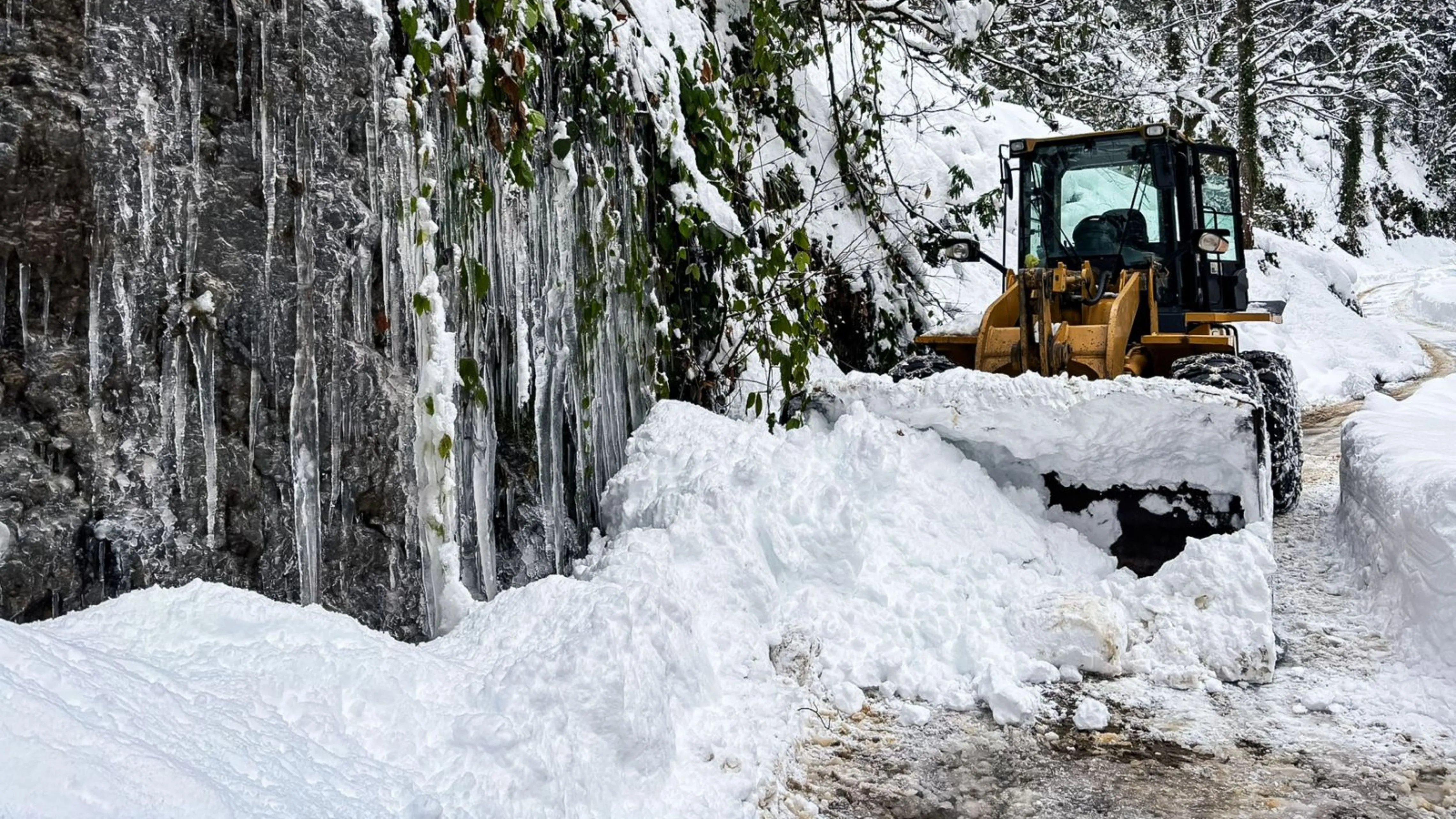 Rize'de 15 köy yolu kar yağışı nedeniyle ulaşıma kapandı