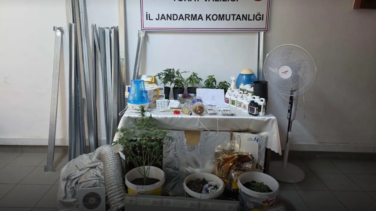 Evdeki 'kenevir serası'na jandarma baskını; 2 gözaltı