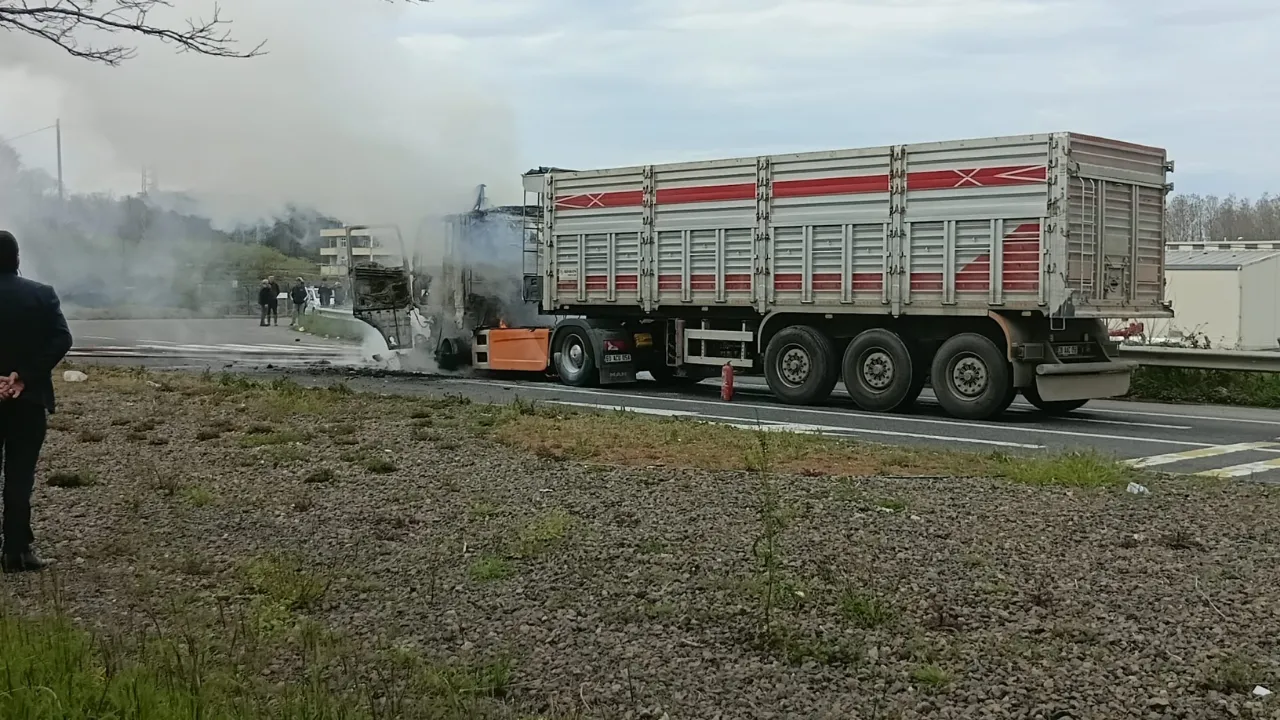Ordu'da TIR yangını