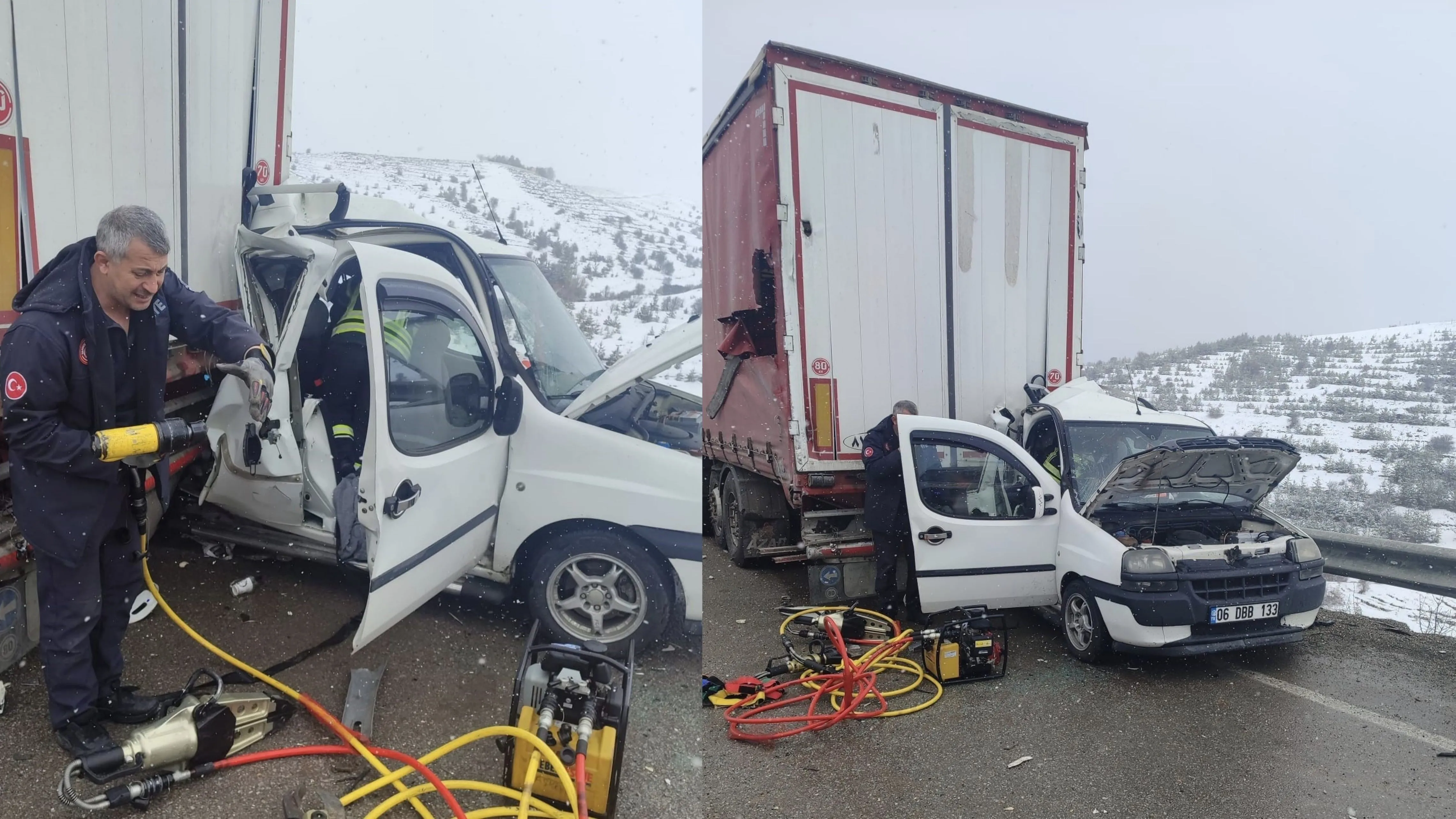 Feci kaza: Hafif Ticari araç, Tır’a arkadan çarptı, 2 ölü 3 yaralı