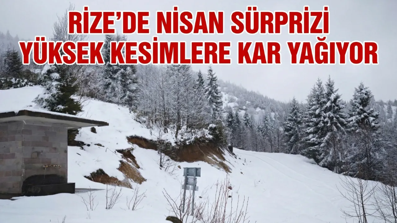 Rize’de Nisan Sürprizi: Yüksek Kesimlere Kar Yağıyor