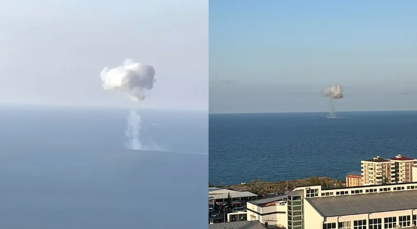 Trabzon açıklarında denizde patlama
