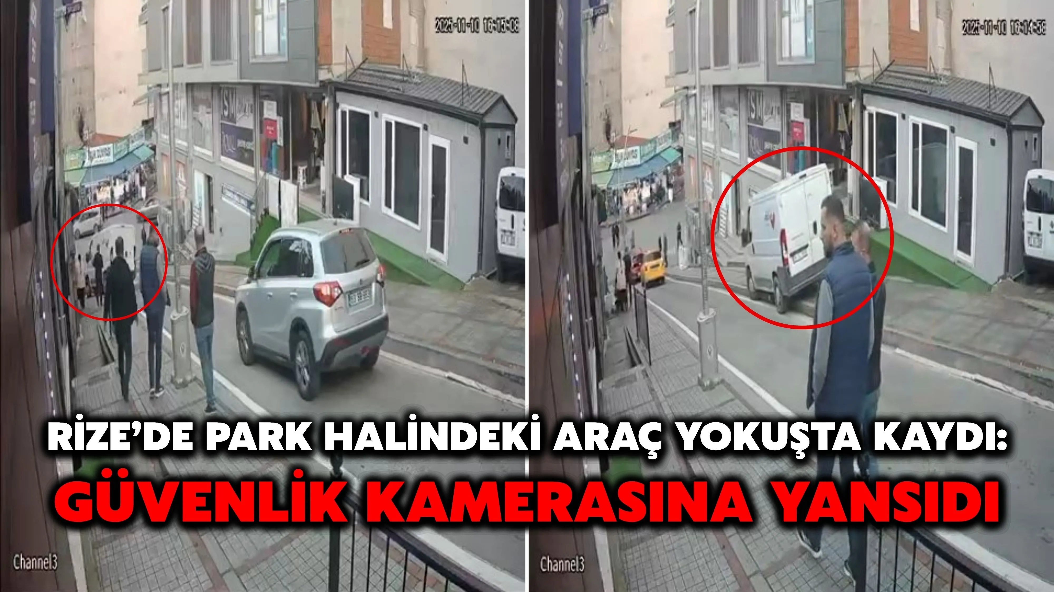 Rize’de kaza ucuz atlatıldı: Sürücüsüz araç yokuştan aşağı kaydı