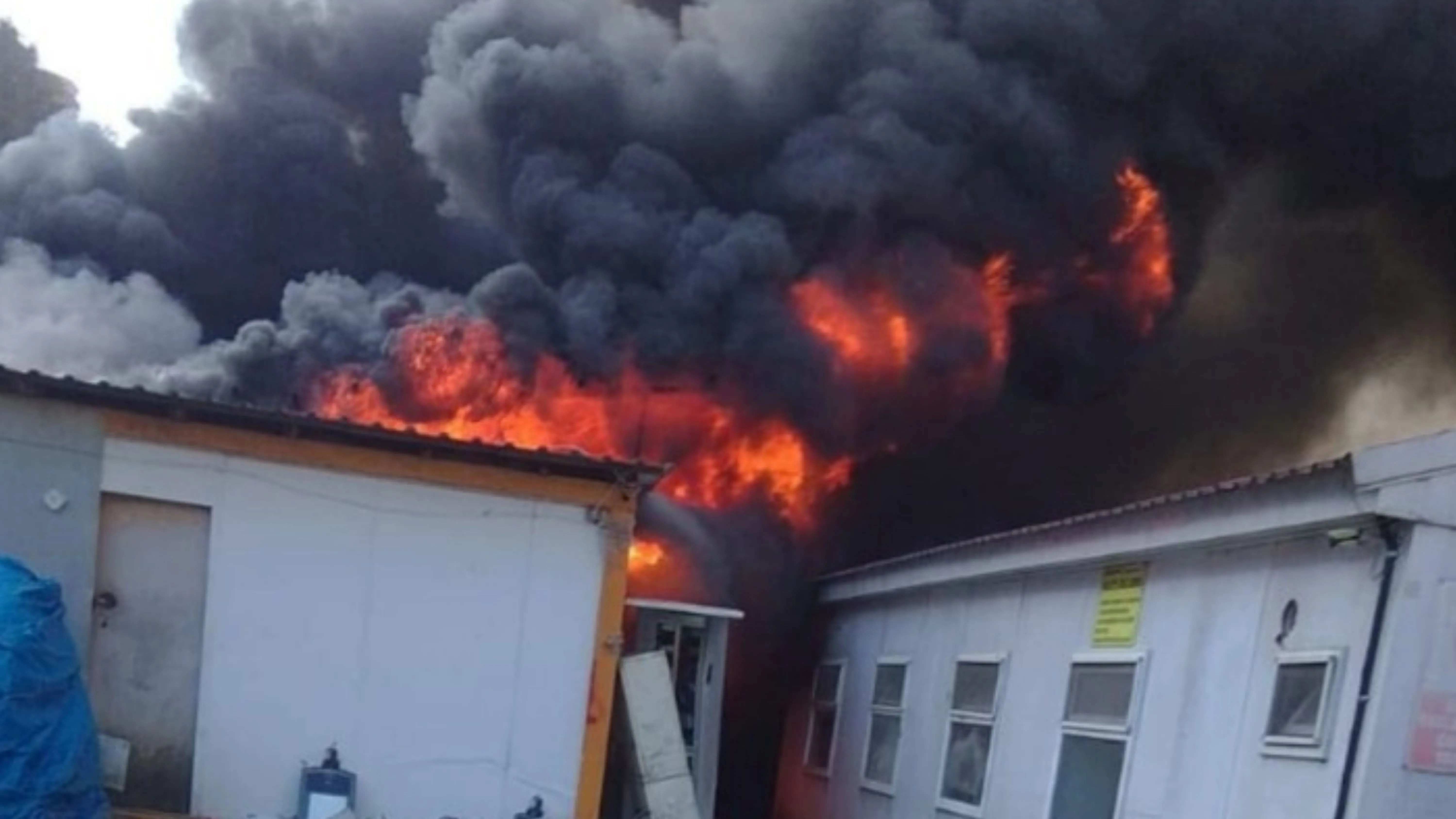 Rize’de şantiyede yangın